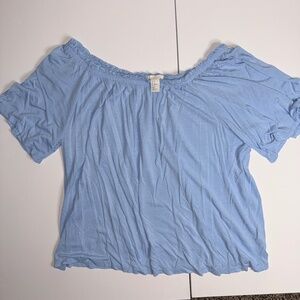 H&M Off-the-Shoulder Top — Light Blue, Women’s M